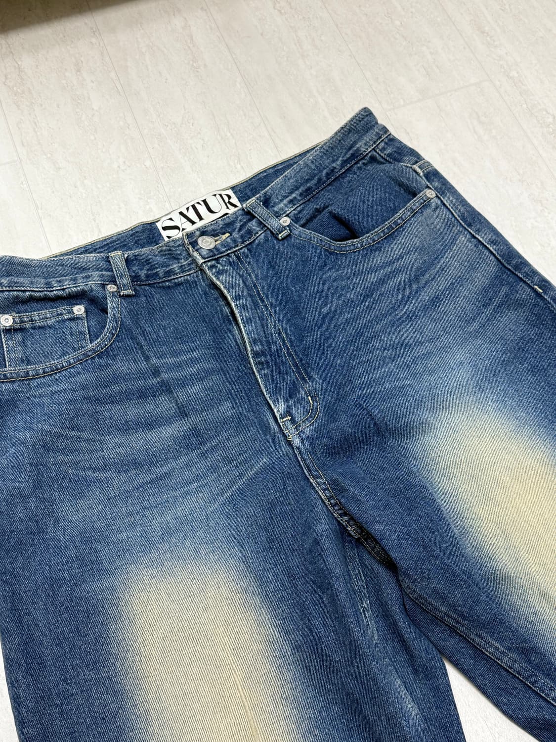 세터/브루클린 와이드 워시드 데님 팬츠/레트로 블루 상품이미지4