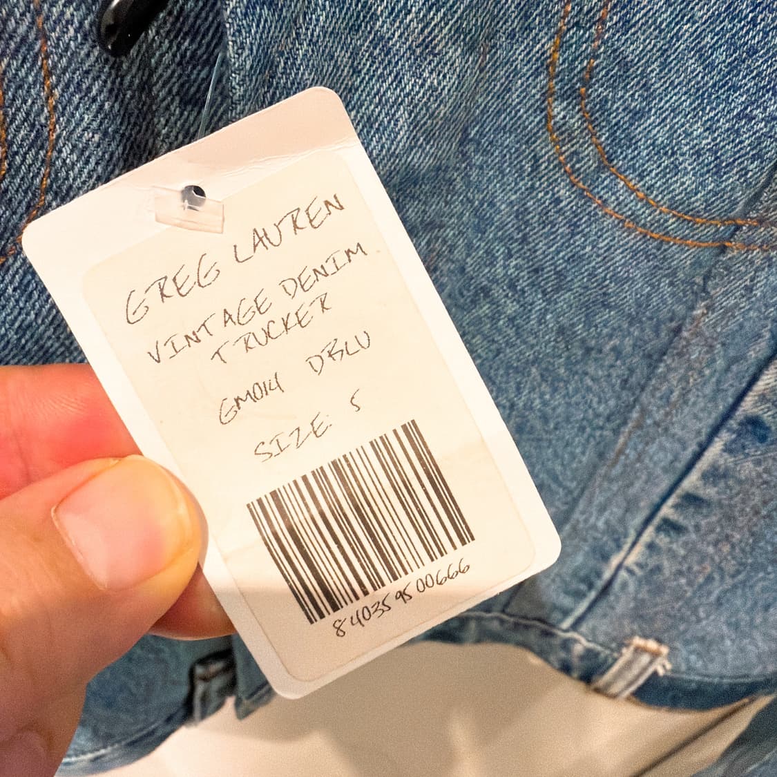 (정품/새상품) GREG LAUREN 그렉 로렌 남성 빈티지 데님 트럭커 상품이미지6