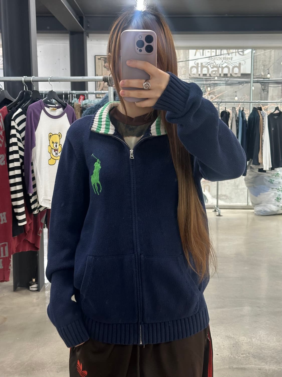 폴로랄프로렌 00s 빅포니 코튼 니트집업 상품이미지3