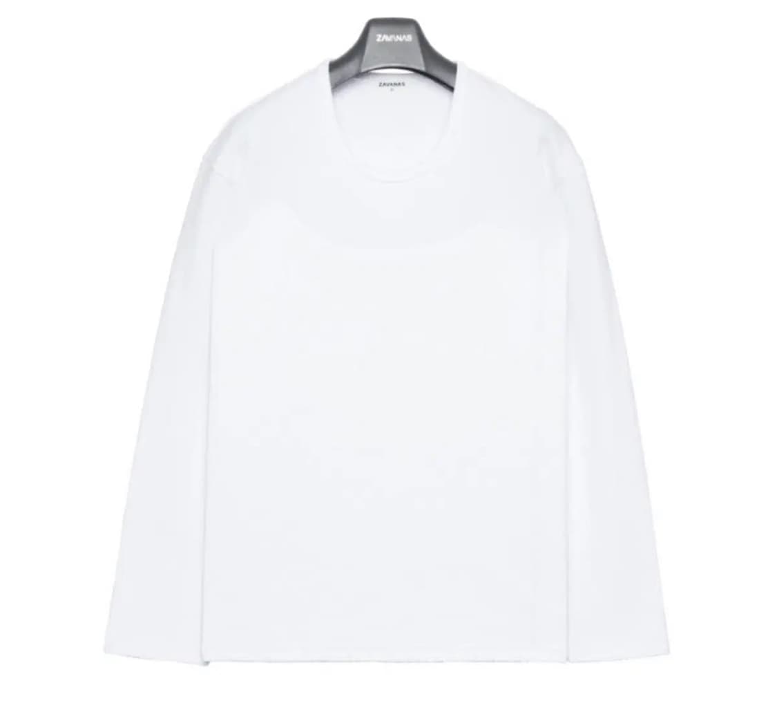 자바나스 헤비 하프U넥 롱슬리브 퓨어화이트 s 상품이미지1