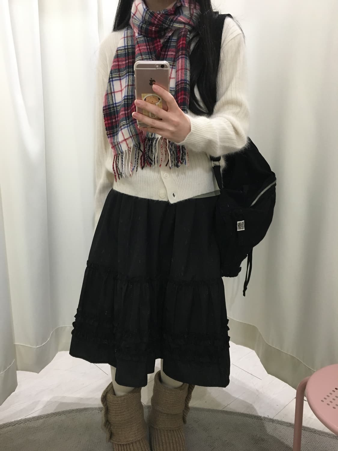 christmas soft check muffler 상품이미지3