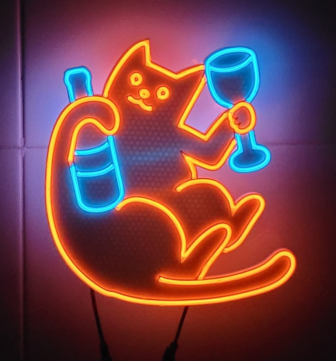 네온사인 고양이 와인 led 램프 조명 무드등 상품이미지1