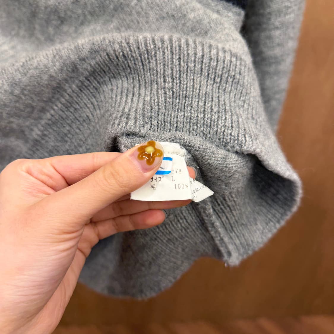 랄프로렌 라운드넥 니트 로고 자수 크레스트 엠블럼 배색 디테일 그레이 상품이미지8