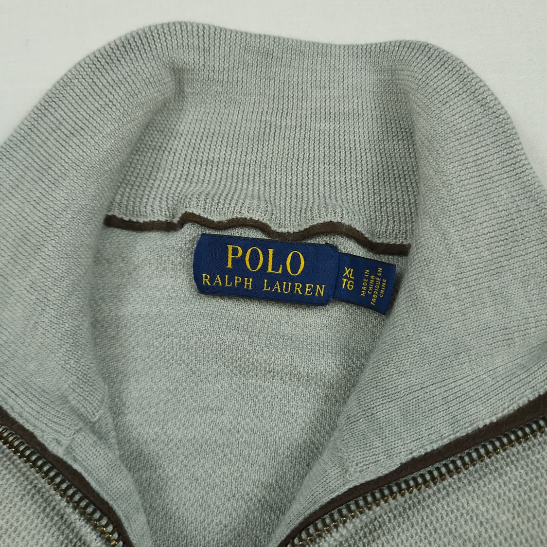 XL(105) 폴로 랄프로렌 피마코튼 반집업니트 그레이 상품이미지3
