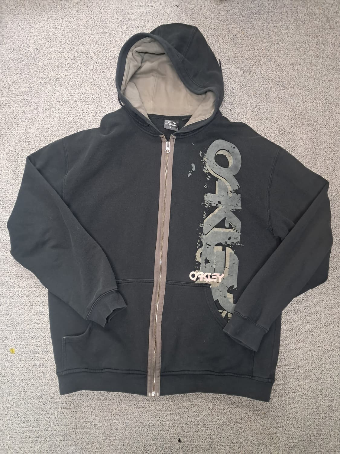 오클리 블랙 빅로고 아카이브 후드 집업 상품이미지1