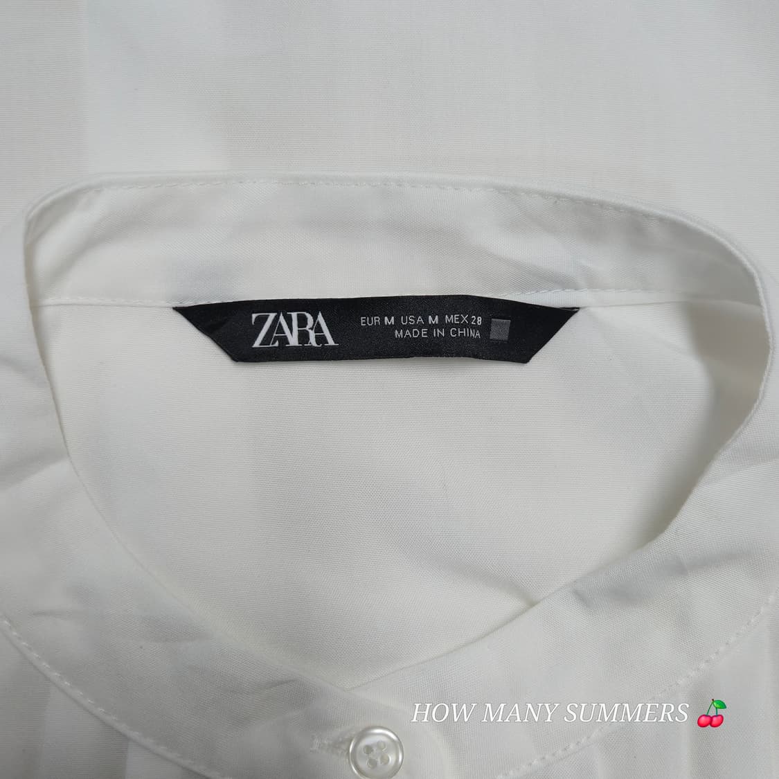 ​ZARA 자라 주름 셔츠 밴드넥 케이프 소매 블라우스 화이트 M 상품이미지5