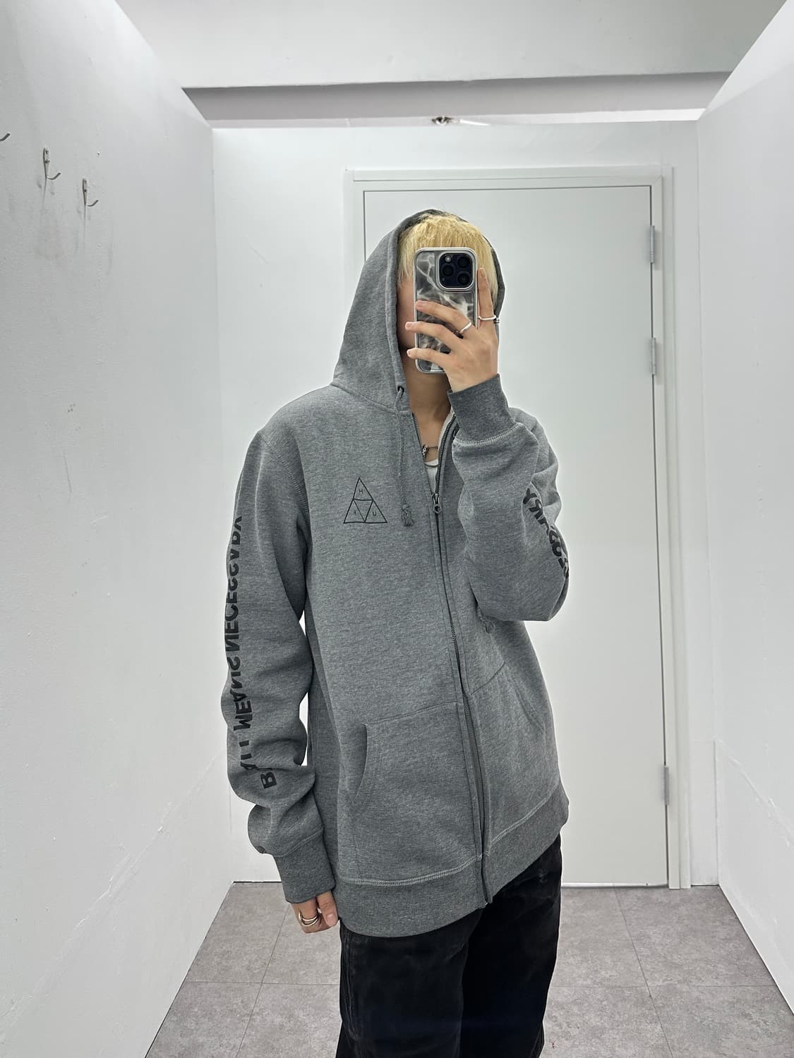 HUF 소매 레터링 후드집업 상품이미지2