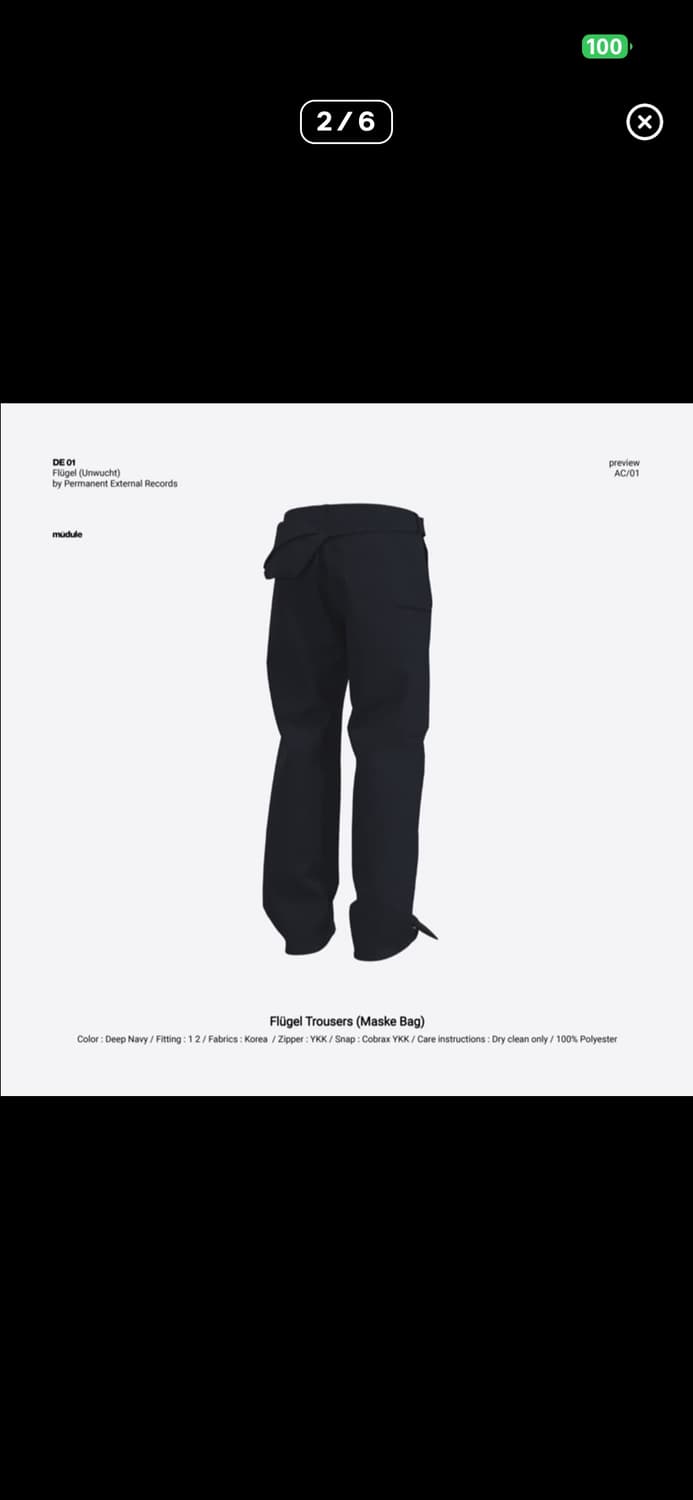 Mudule AC/01: Flügel Trousers/Deep Navy 상품이미지2