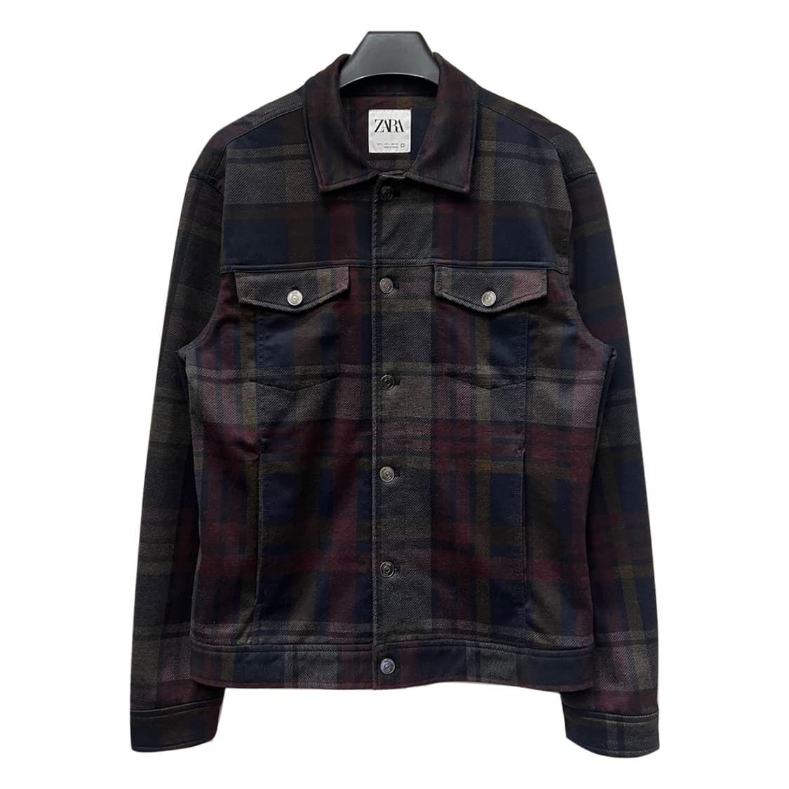 ZARA 자라 타탄체크 트러커 자켓 L 상품이미지1