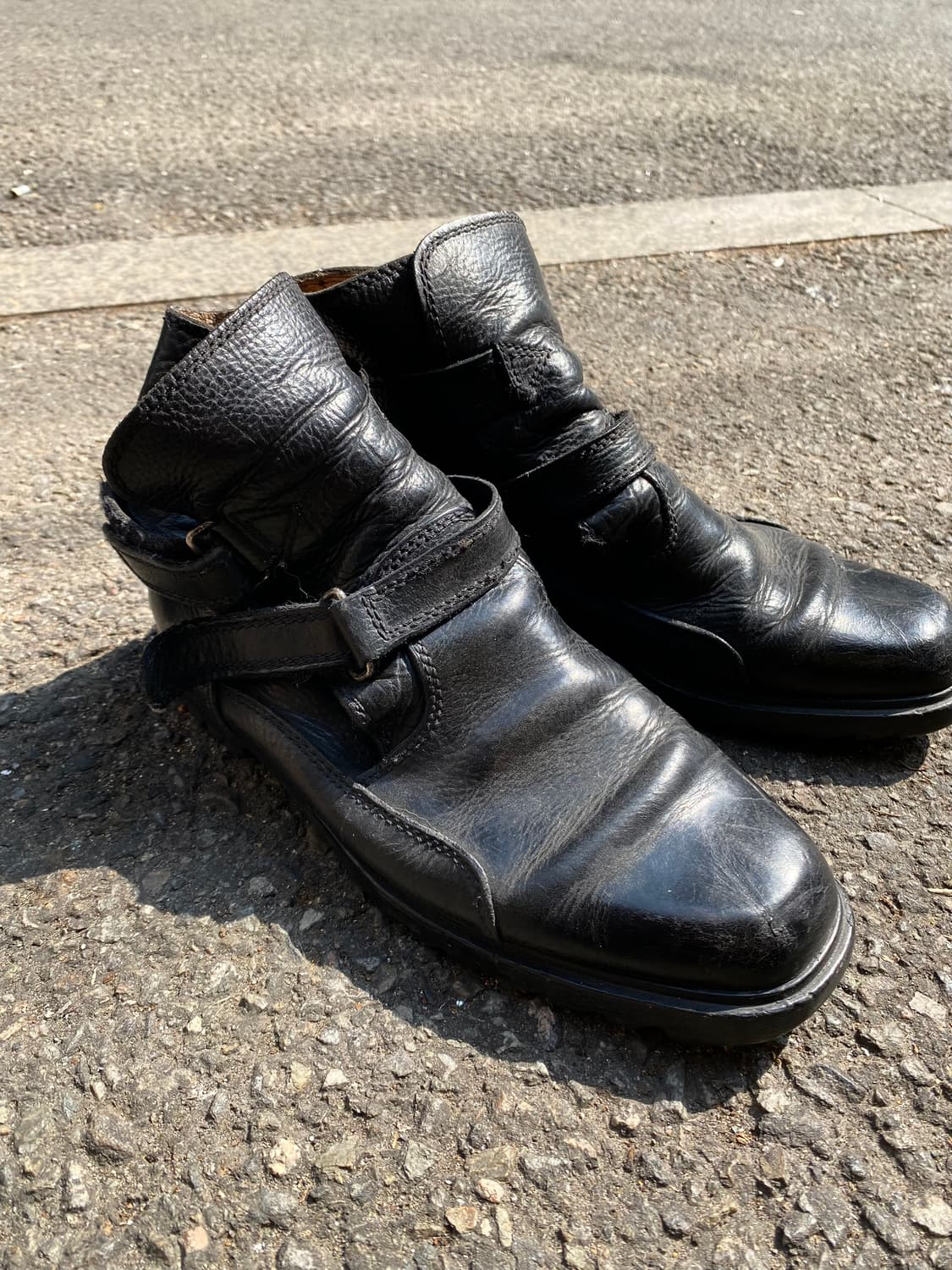 Double strap Black Leather High Boots 상품이미지4