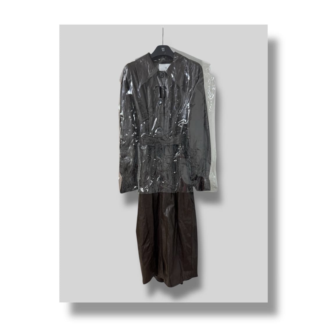 Treemingbird) Leather Long Trench [Brown 상품이미지3
