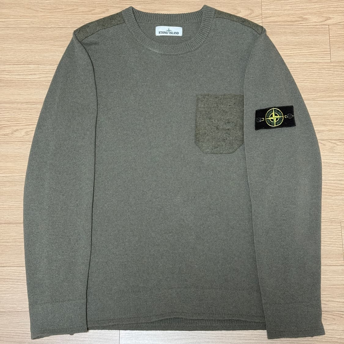 스톤아일랜드 포켓 울 니트 카키 XL 사이즈 상품이미지1