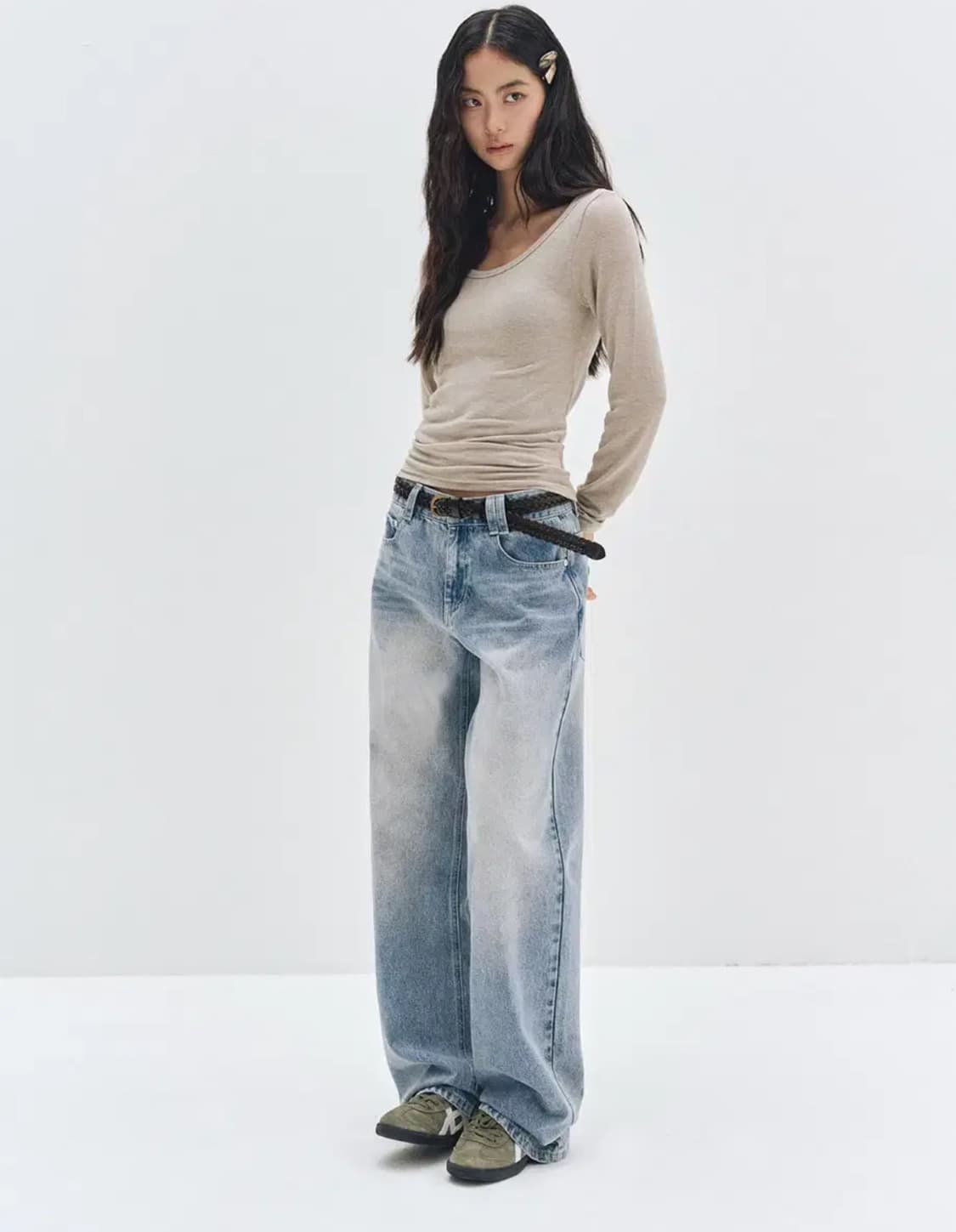 데케트우먼-Signature Low Rise Wide Jeans - M 상품이미지1