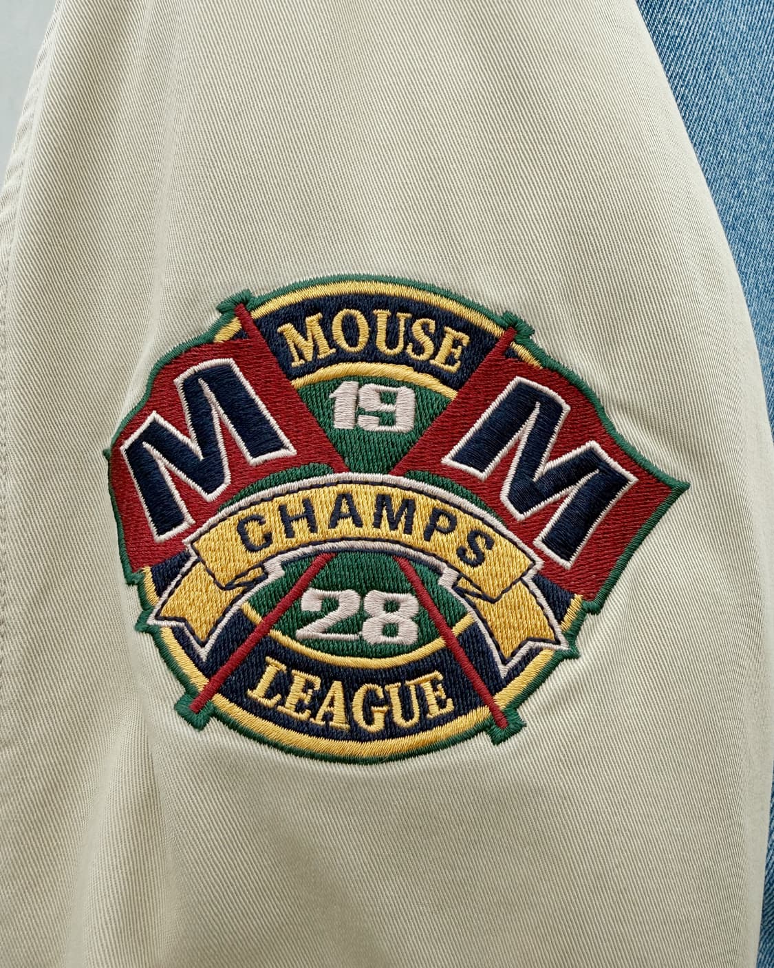 디즈니 00s 미키마우스 백로고 데님 바시티 자켓 상품이미지8