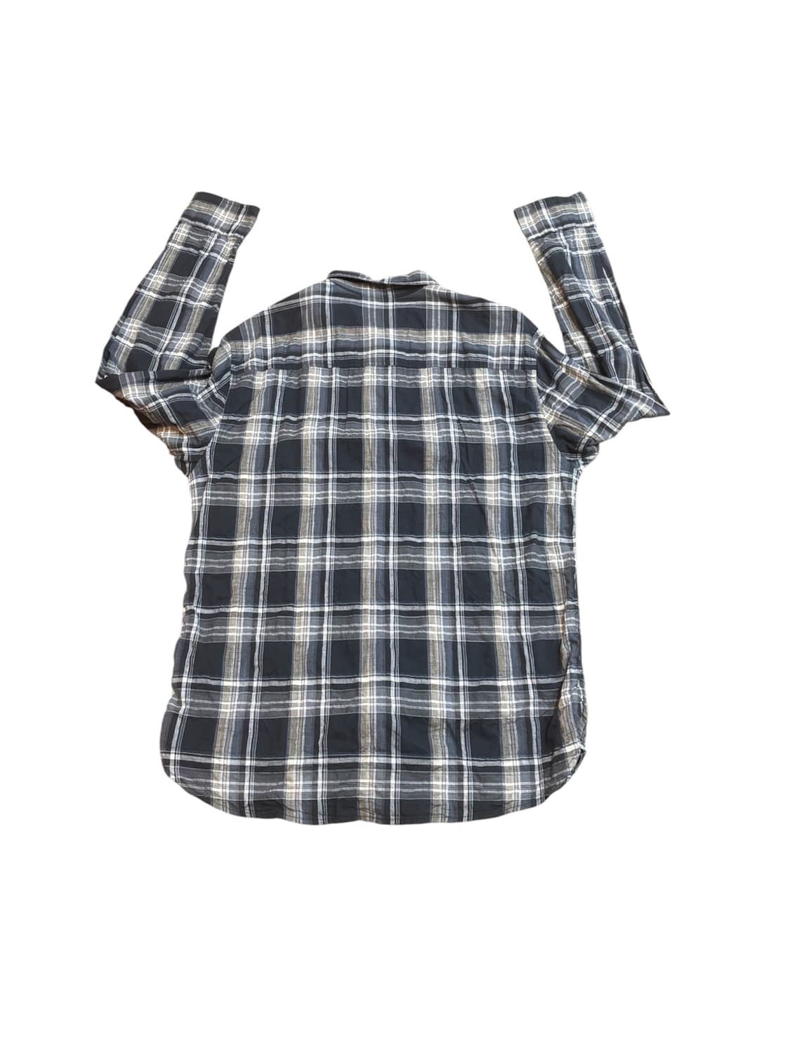 series 시리즈 면혼방 셔츠/네이비 체크 상품이미지2