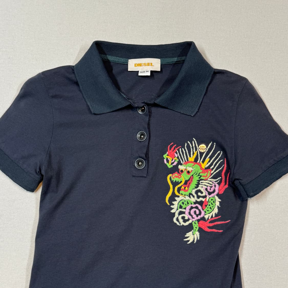 M) 디젤 용 자수 스카잔 반팔 카라티 상품이미지3