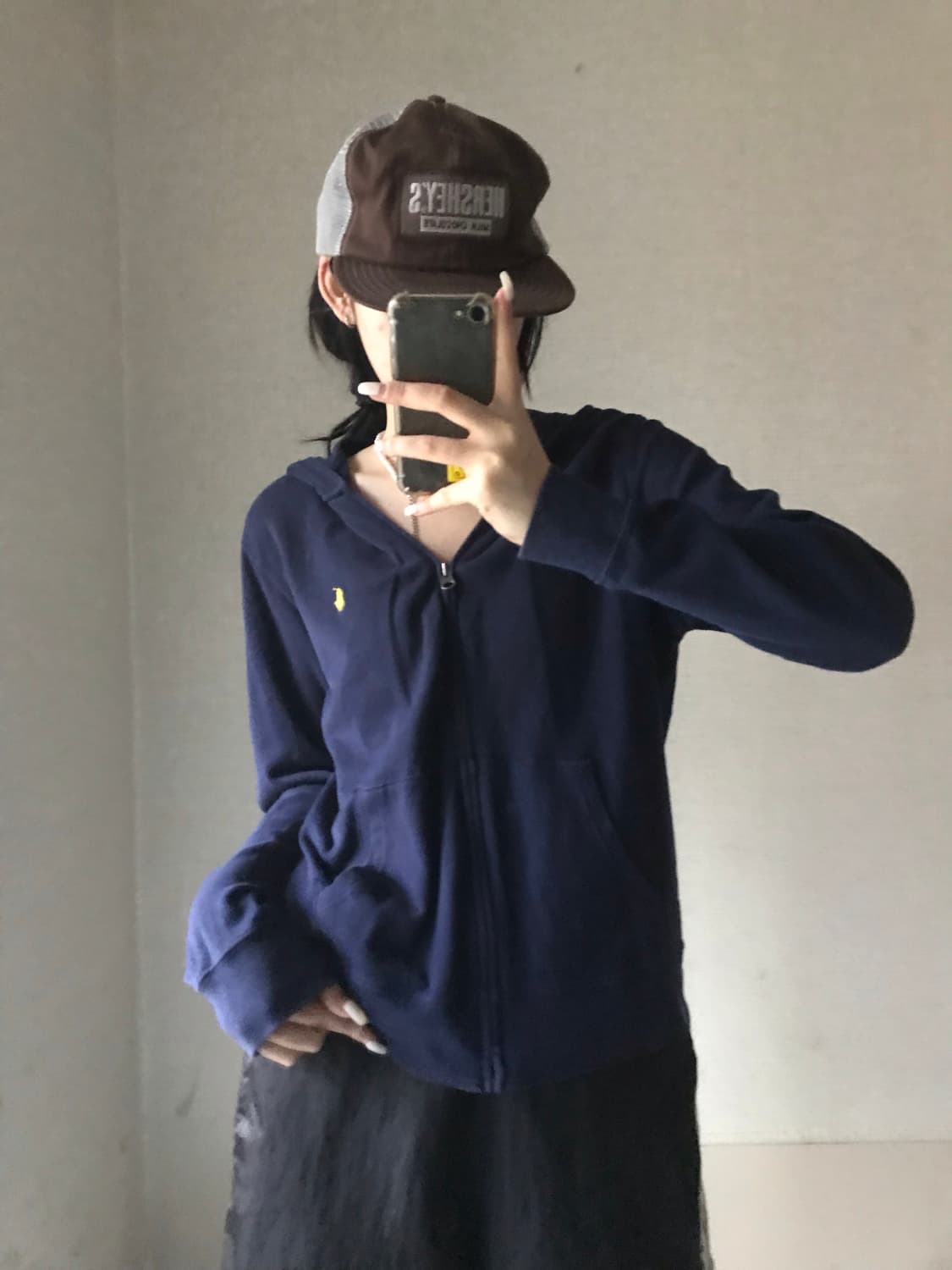 폴로 네이비 빅로고 후드집업 상품이미지5