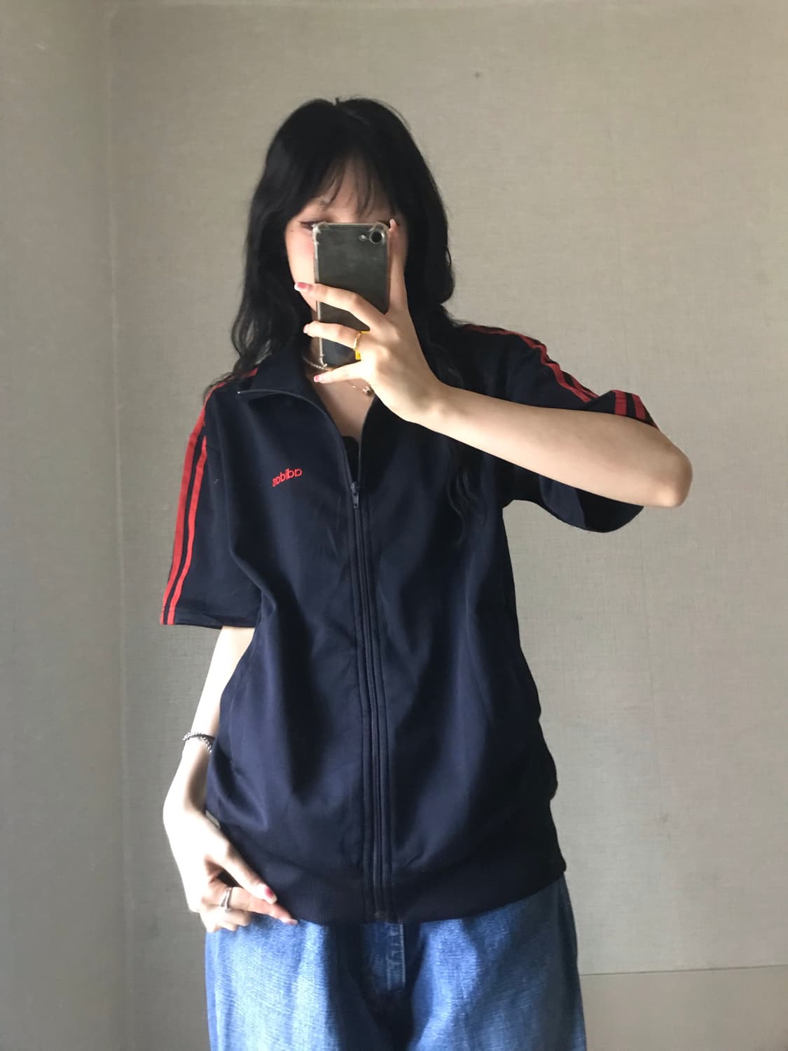 아디다스 네이비 레드 반팔져지 상품이미지3