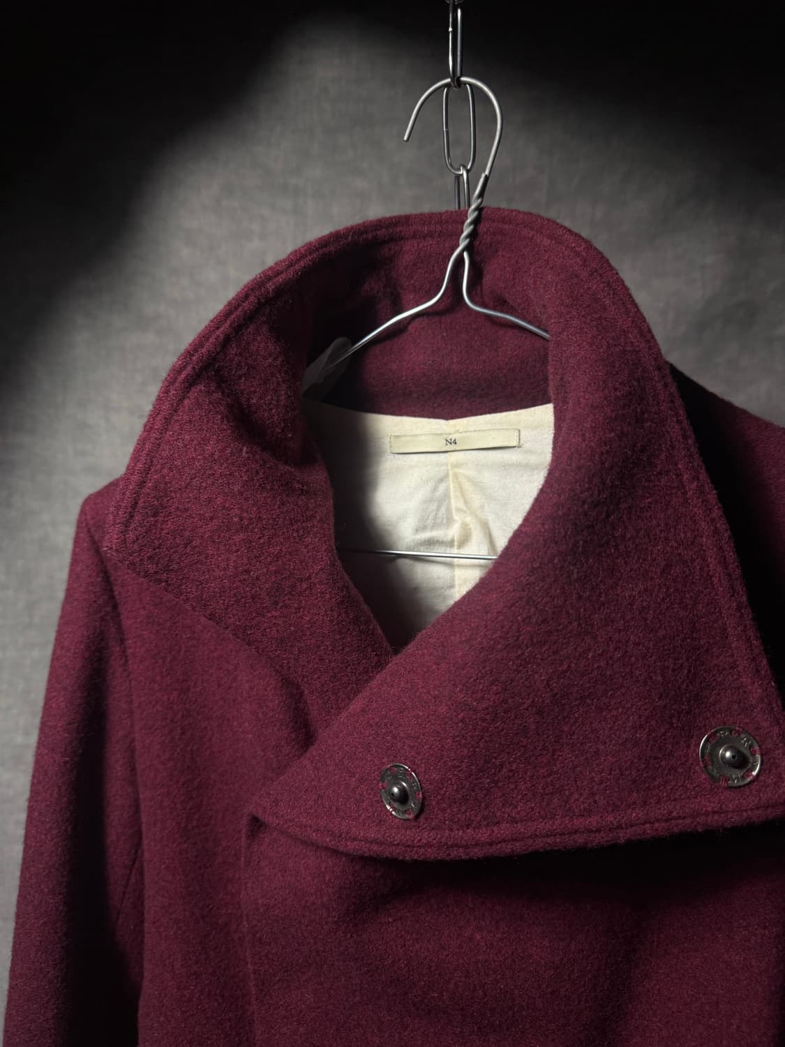 N4 Asymmetric High Collar Wool Coat 상품이미지6