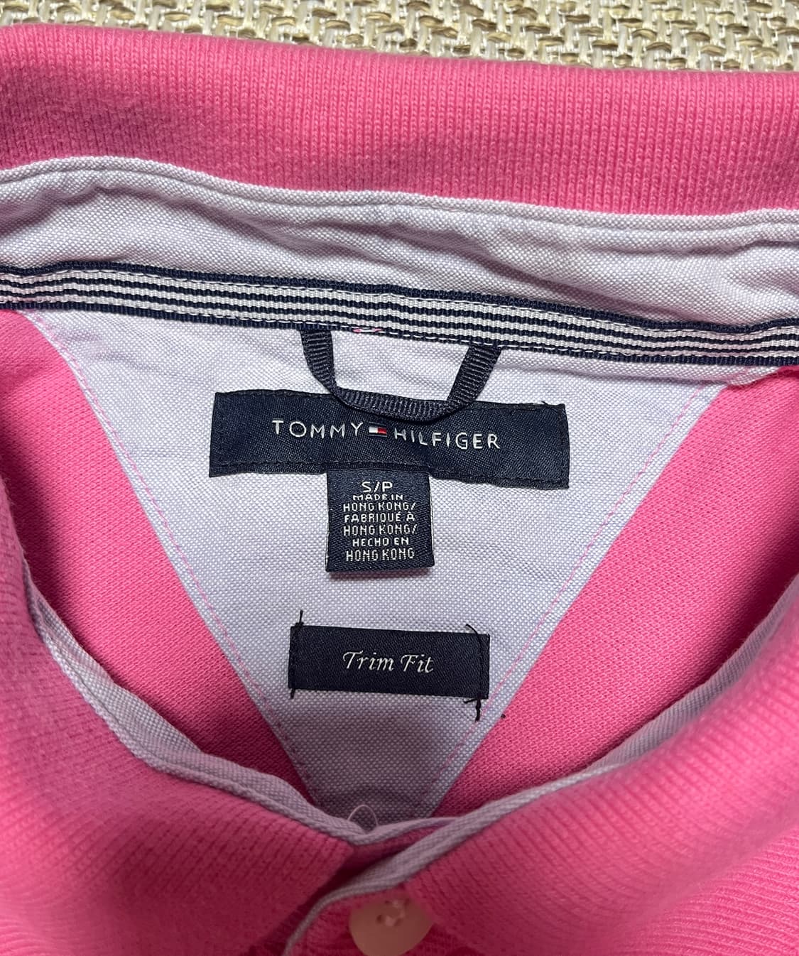 공용 타미힐피거 핑크 카라티셔츠 L 상품이미지6