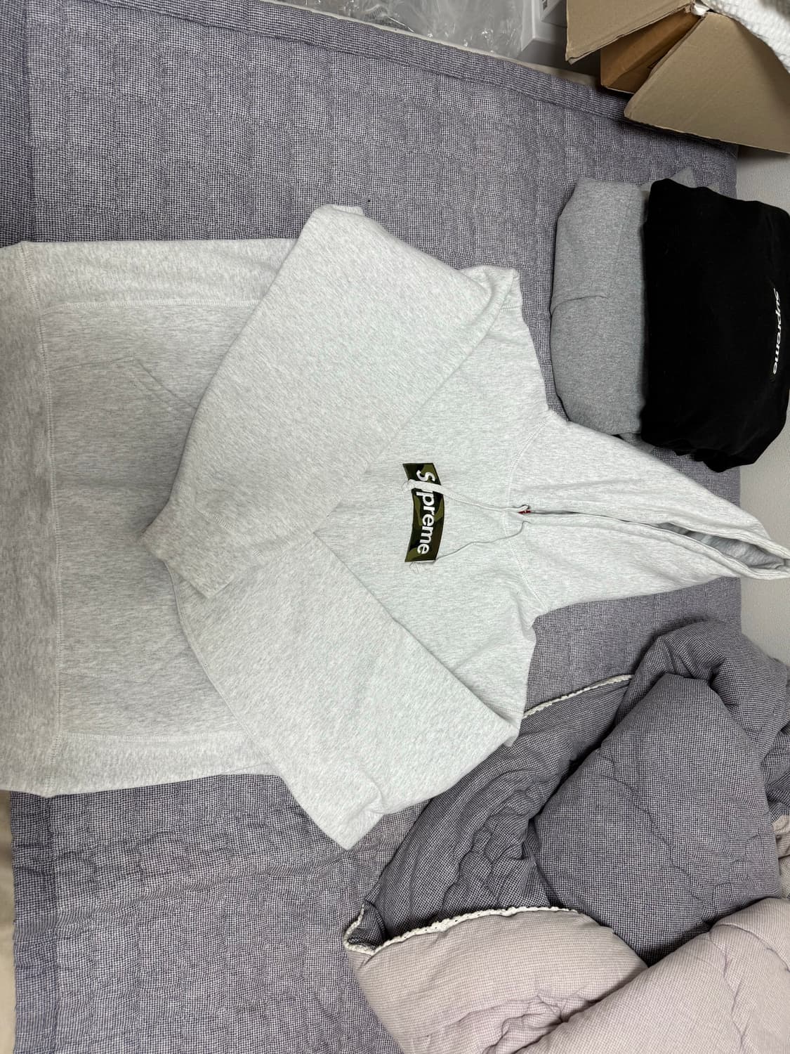 [M]슈프림 카모 박스로고 애쉬그레이 후드 상품이미지1