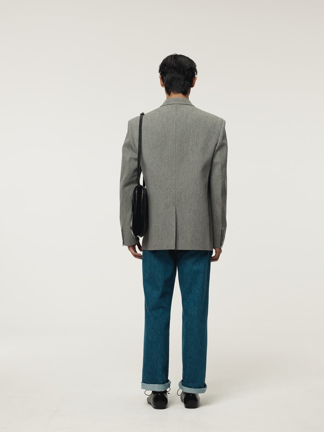렉토 25FW 퀸시 울 싱글 자켓 멜란지 그레이 상품이미지7