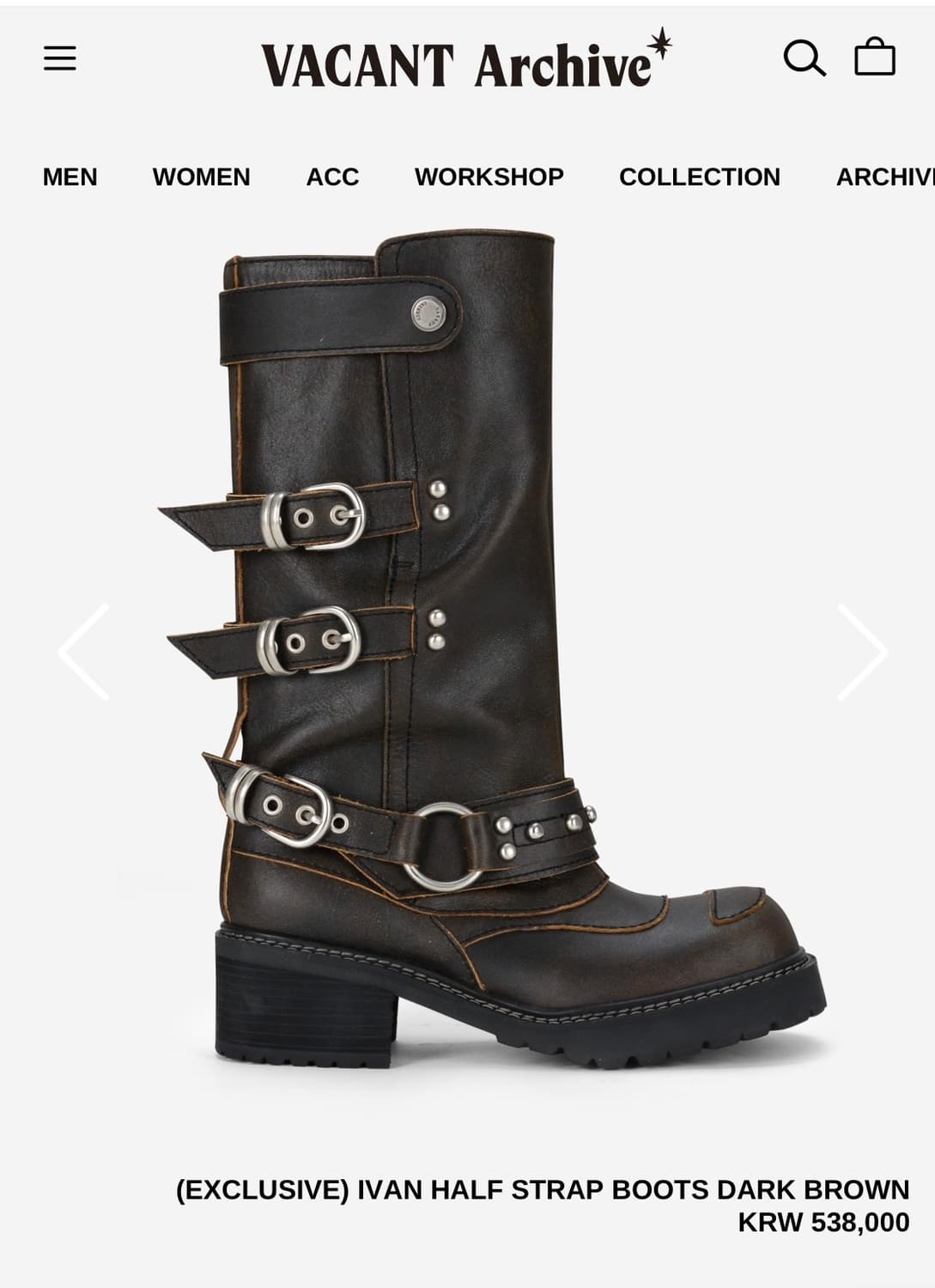 베이컨트 아카이브 / IVAN HALF STRAP BOOTS / 240 상품이미지1