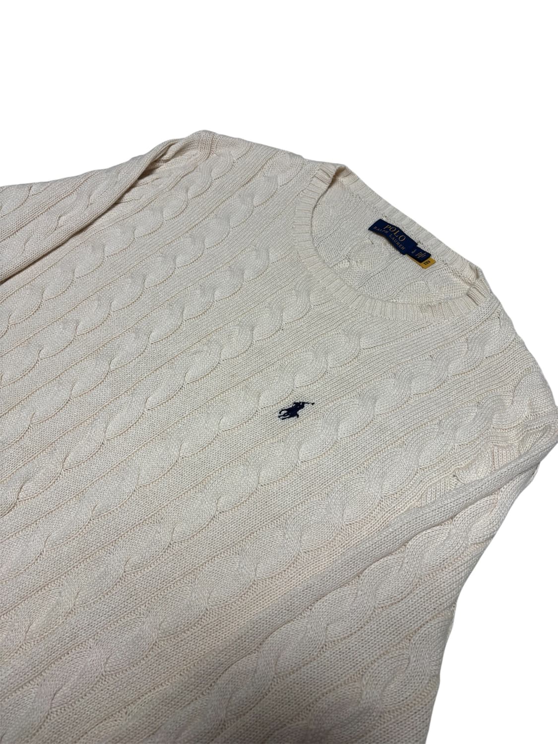 [정품] 폴로 랄프로렌 아이보리 케이블 꽈배기 니트 L 상품이미지3