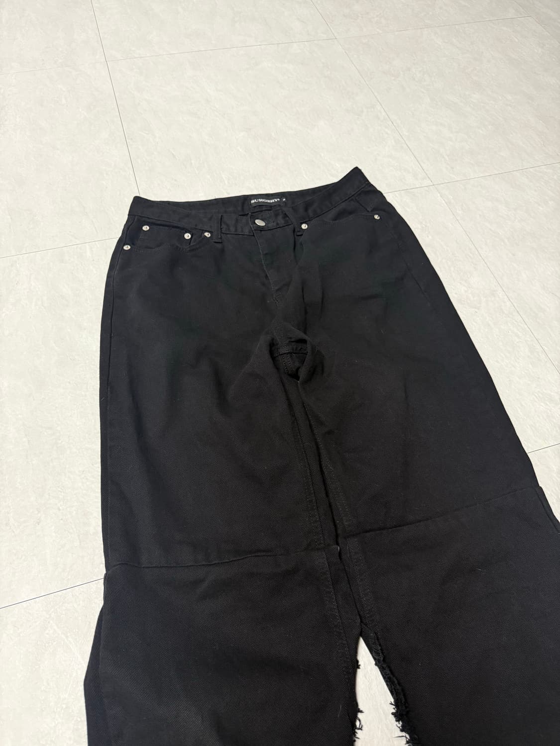 써저리 더블 진 블랙 팬츠 상품이미지4