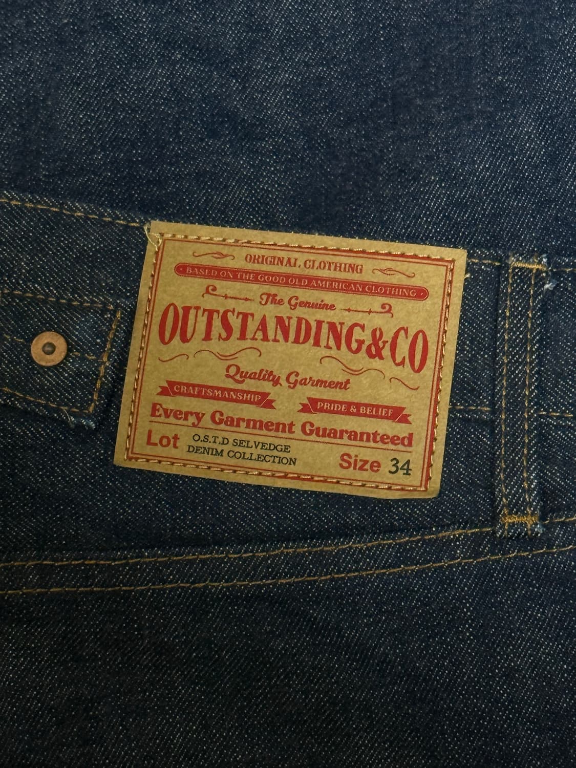 아웃스탠딩 30s 셀비지 데님 34사이즈 상품이미지2