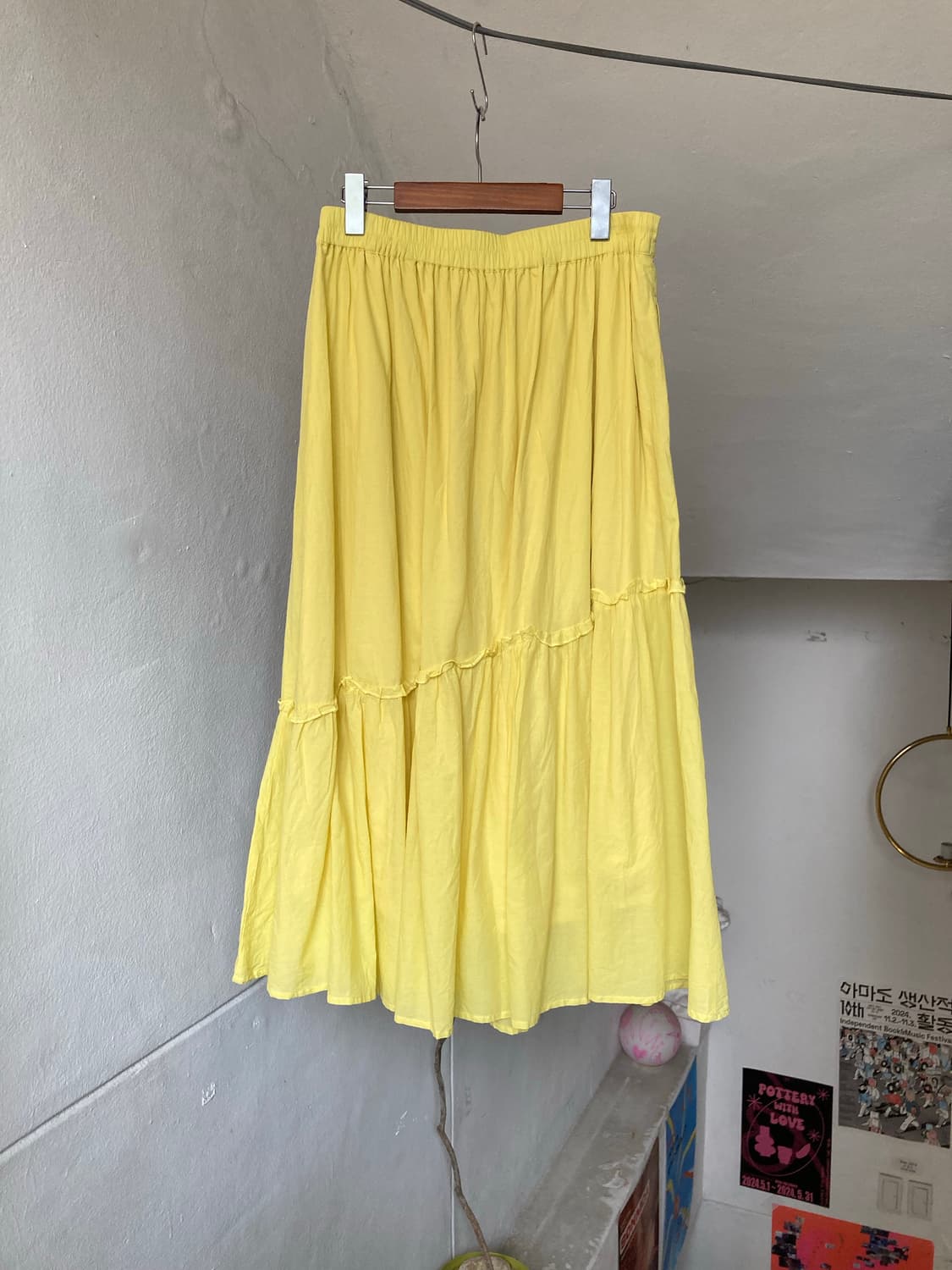 코튼 100 병아리 롱 스커트 상품이미지6