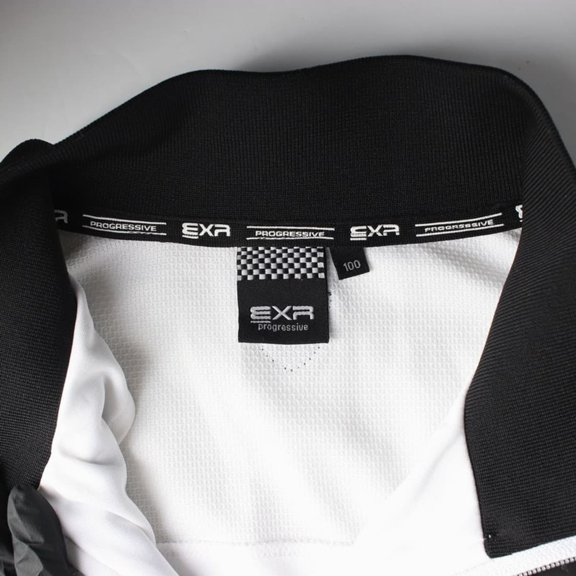 EXR 블랙 화이트 배색 짚업 트랙탑 L 상품이미지5