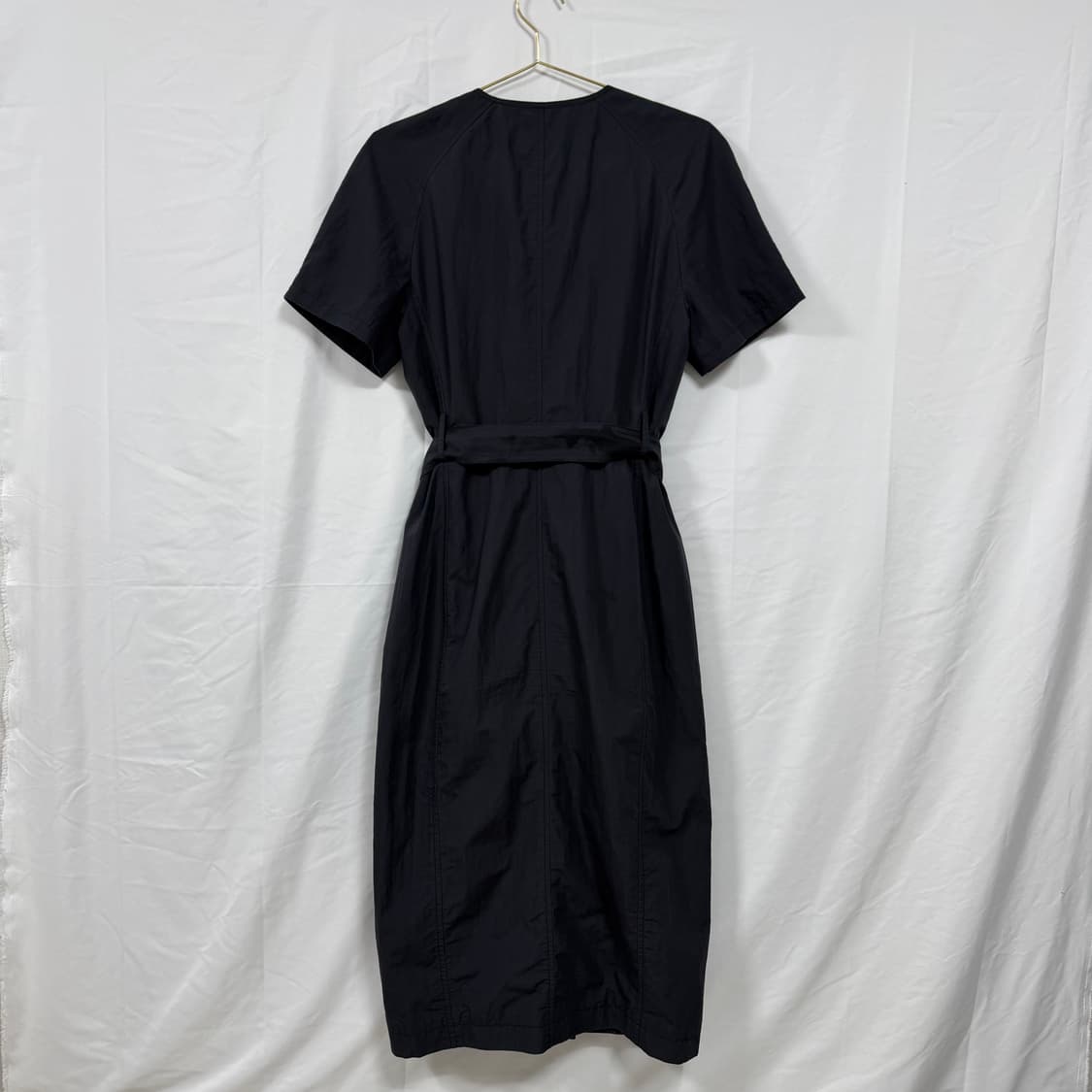 오르(ORR) 래글런 버튼 벨티드 네이비 롱원피스 상품이미지2