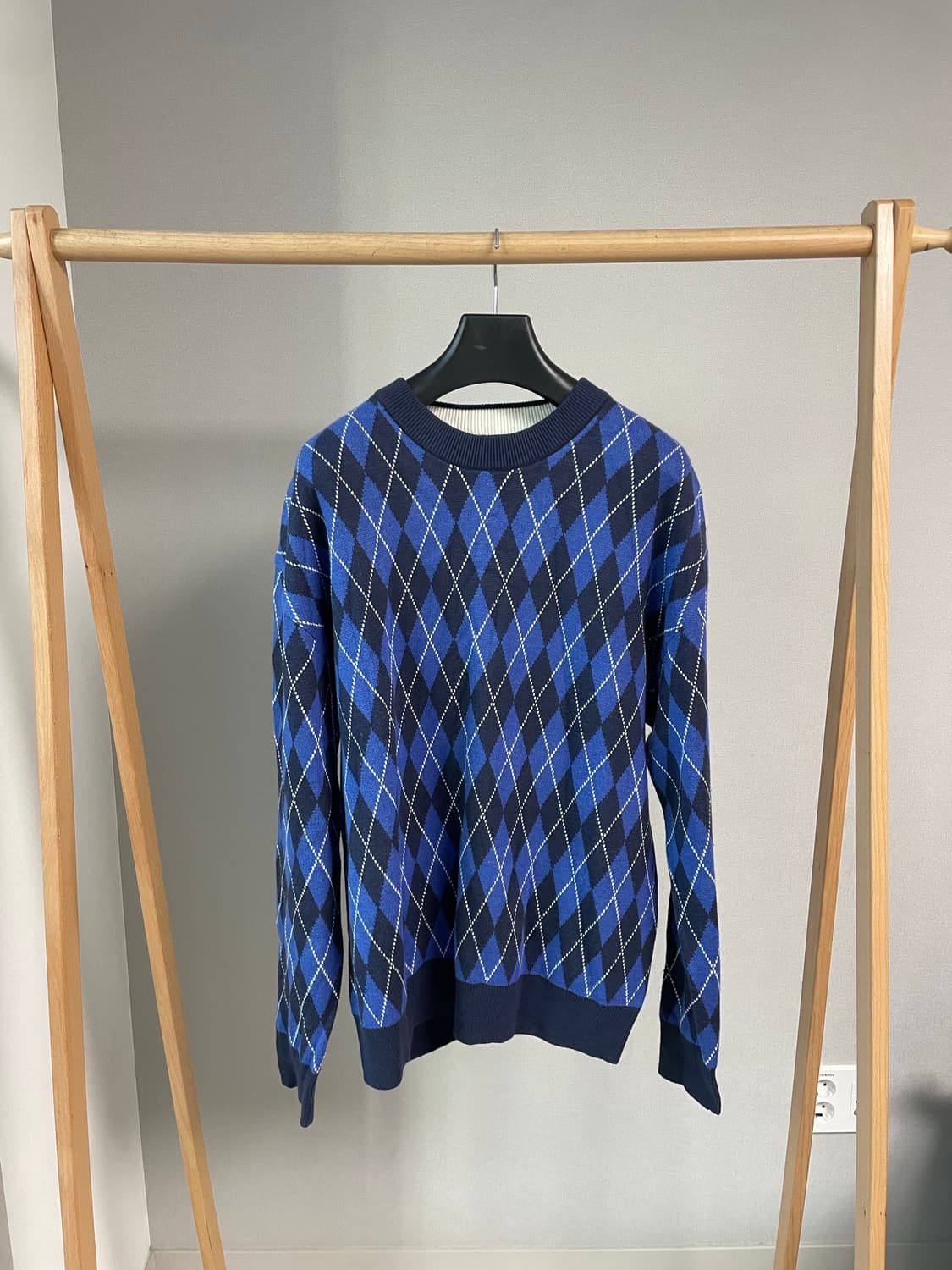 스튜디오 톰보이 아가일 니트 스웨터 블루 상품이미지2