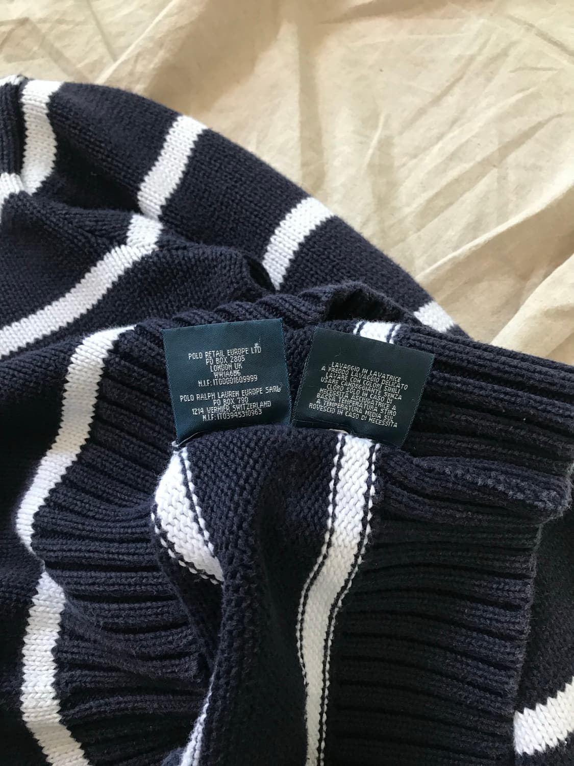 폴로 랄프로렌 포니 로고 스트라이프 반집업 니트 상품이미지10
