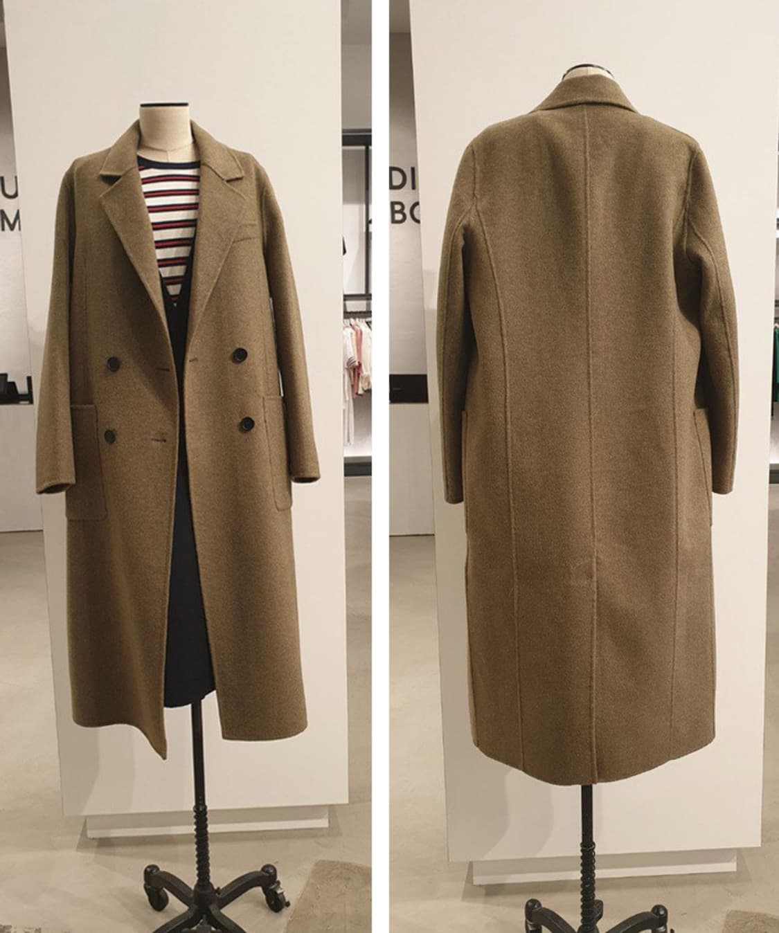 [Studio Tomboy]스튜디오톰보이 테일러드카라 코트(카키베이지) 상품이미지1