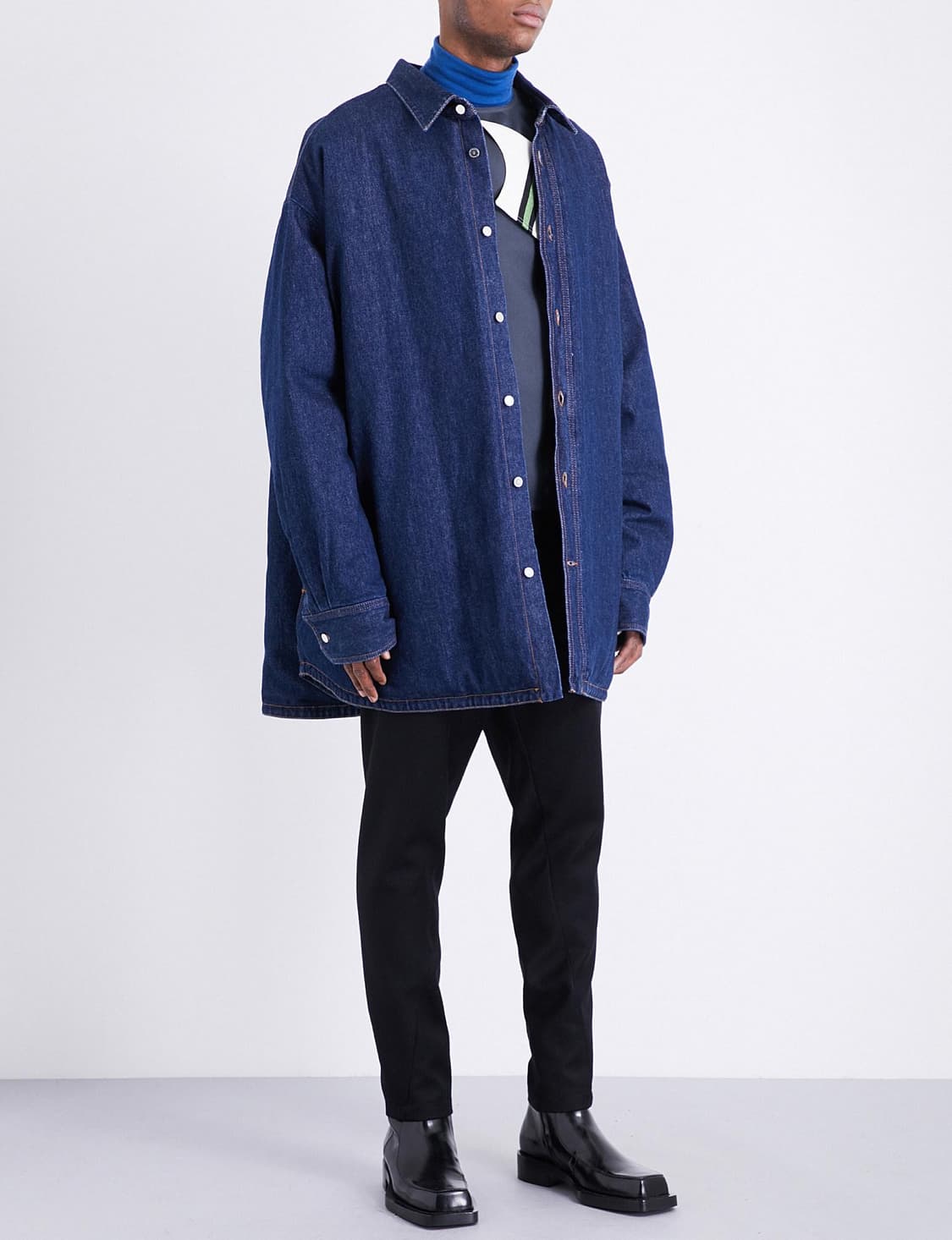 17fw 라프시몬스 데님 패딩 셔츠 상품이미지4