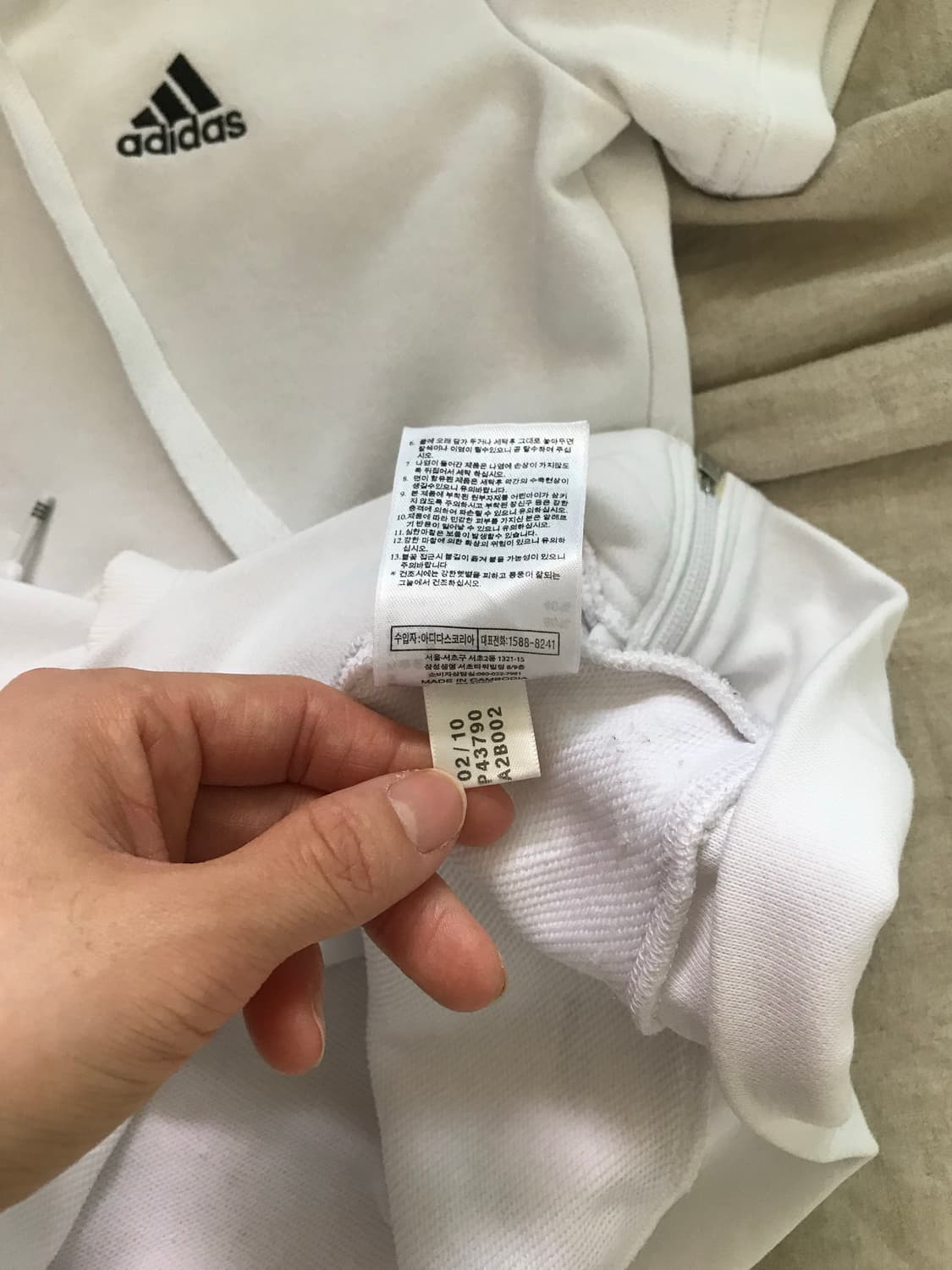 아디다스 올드스쿨 삼선로고 사이드라인 반팔 후드집업 상품이미지9