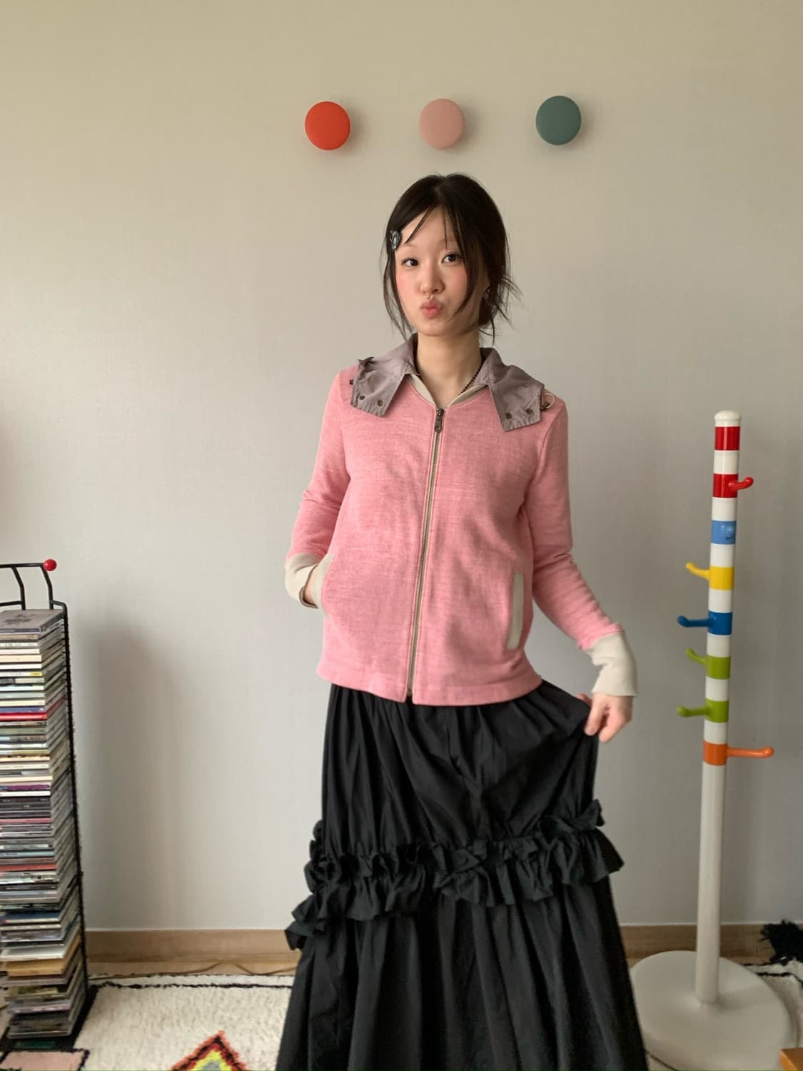 japanese vintage, frill maxi skirt 상품이미지2