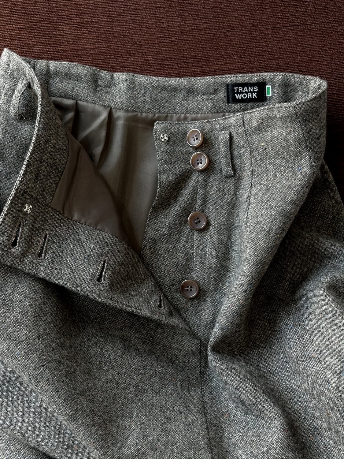 Tweed fabric panel loose skirt 상품이미지2