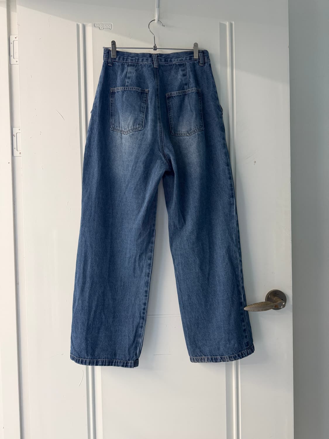 일본빈티지 와이드 핀턱 중청 데님 상품이미지8