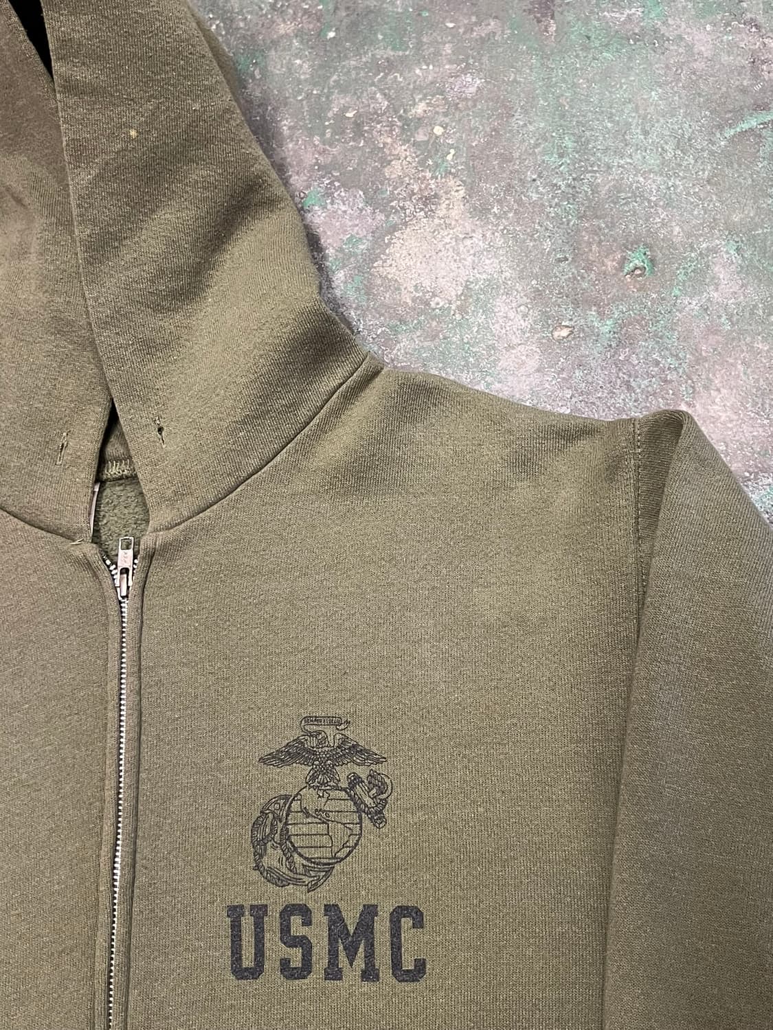 90's [M] 미군 해병대 USMC 풀집 후디 SOFFE 빈티지 군복 상품이미지4