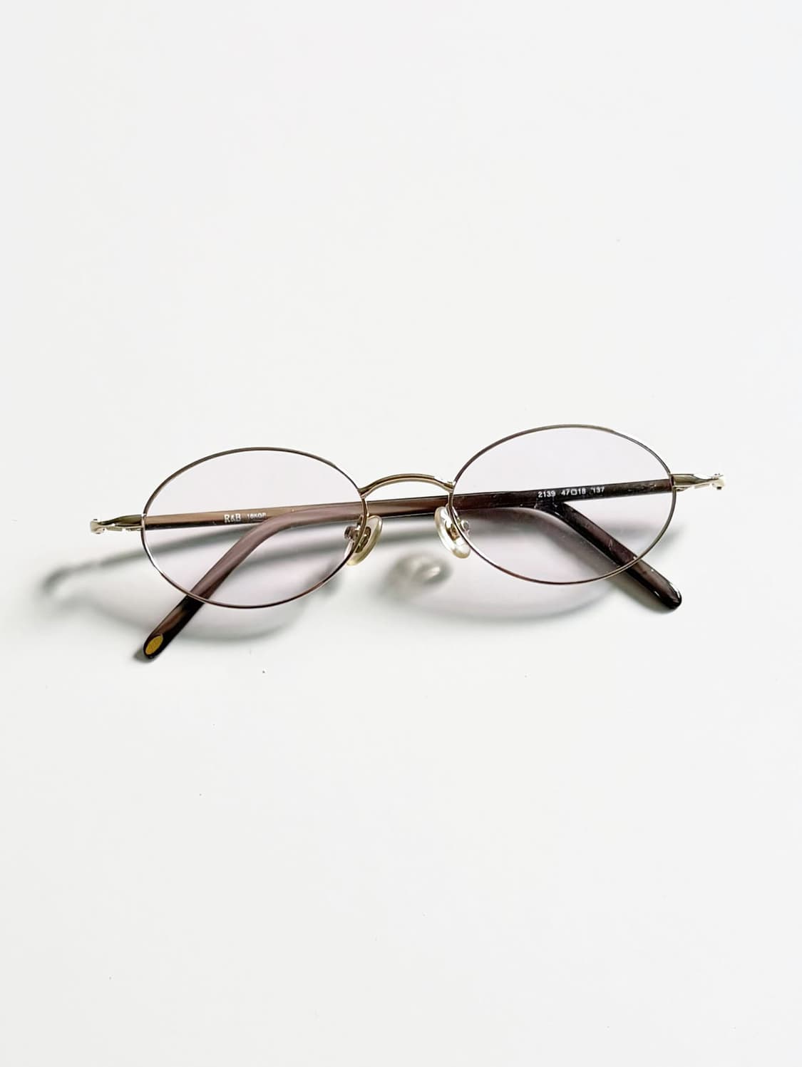 R&B EYEWEAR 골드 슬림 오벌 메탈 빈티지 틴트 안경 상품이미지1
