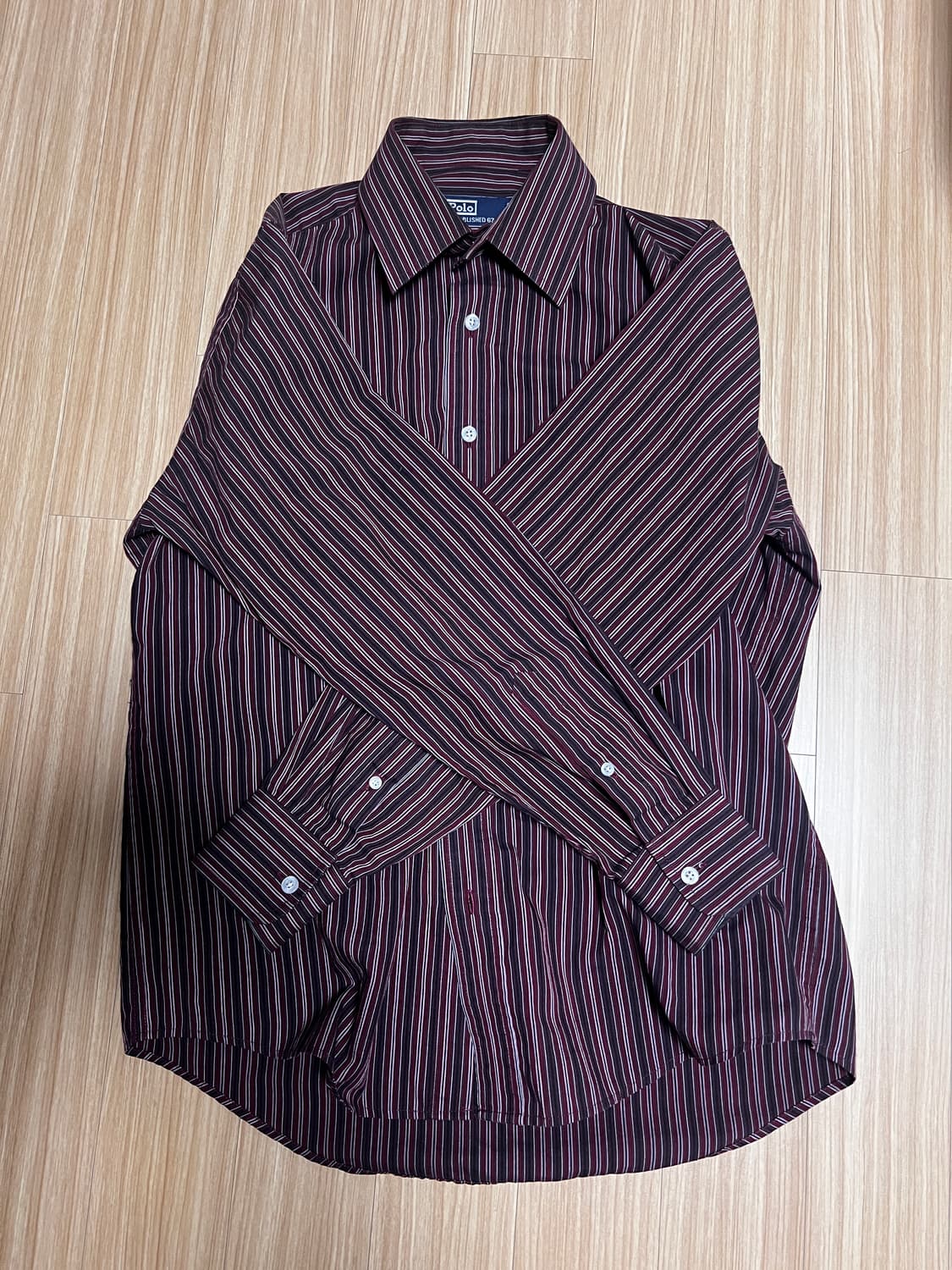 폴로 랄프 로렌 스트라이프 셔츠 (버건디) 상품이미지1