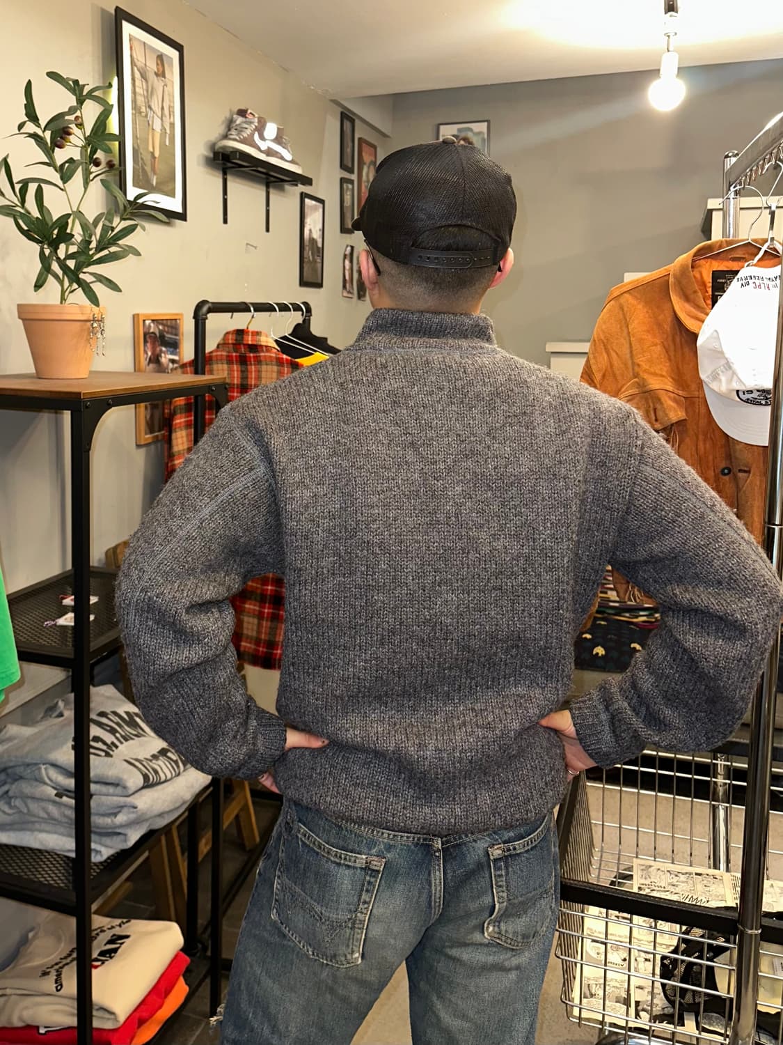 80’s LL Bean material knit half zip-up 상품이미지2