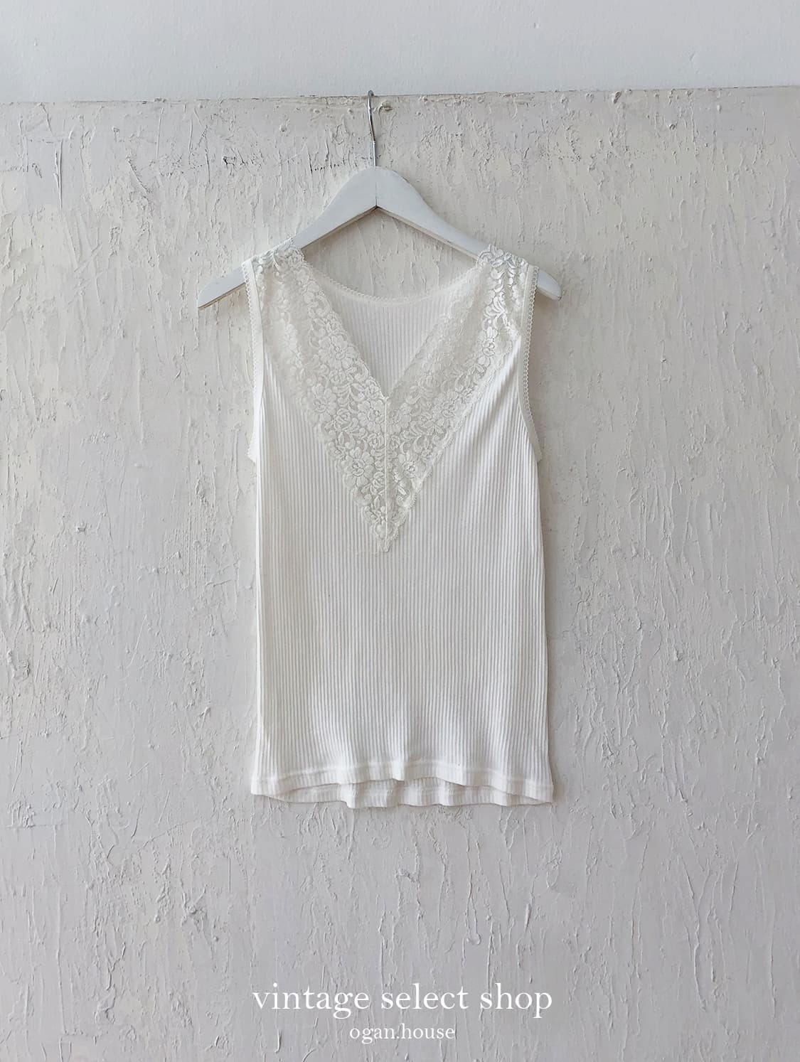 vintage lace rib sleeveless top 상품이미지4