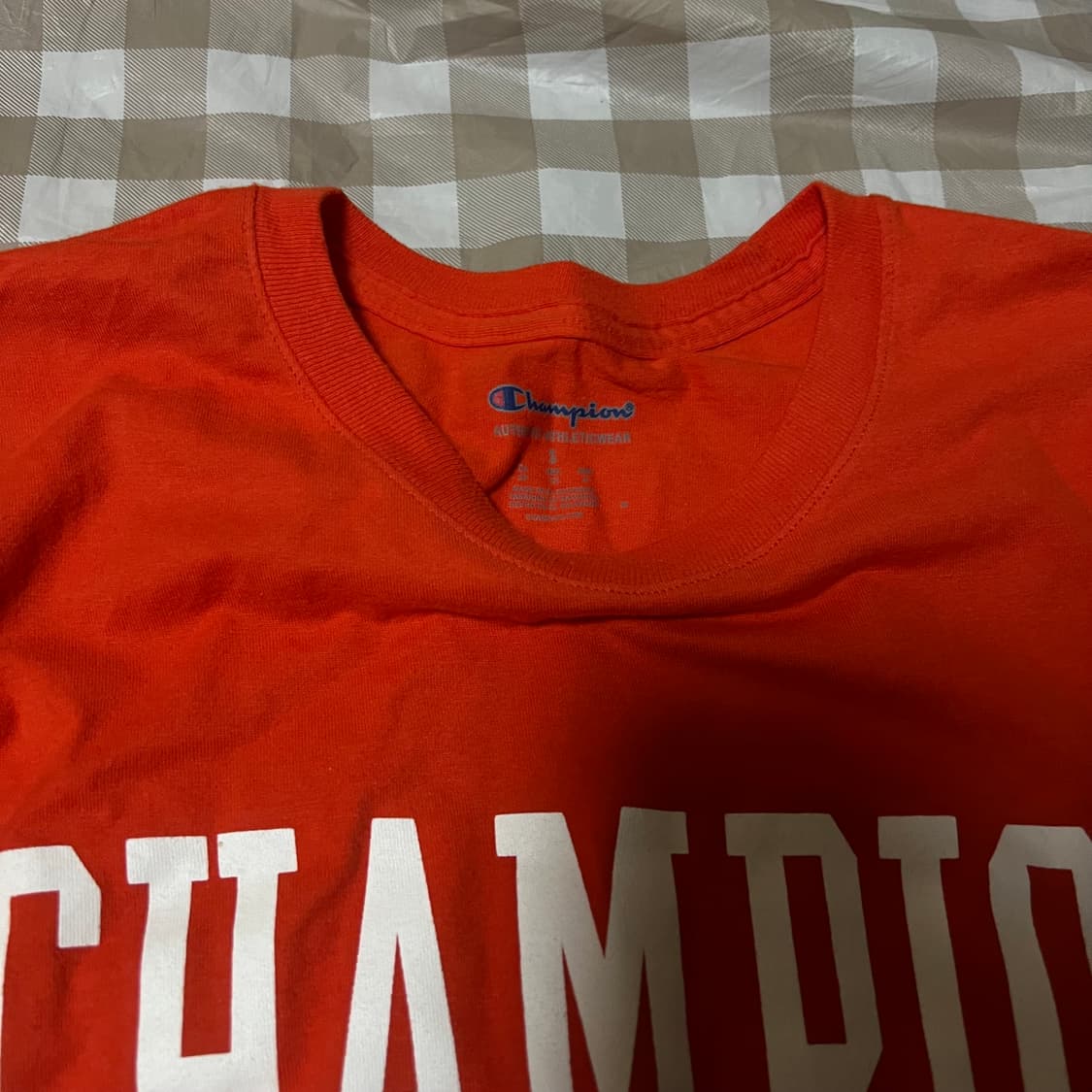 챔피온 스펠로고 반팔 주황 S 반팔티 스트릿 로고 프린팅 오렌지 상품이미지2