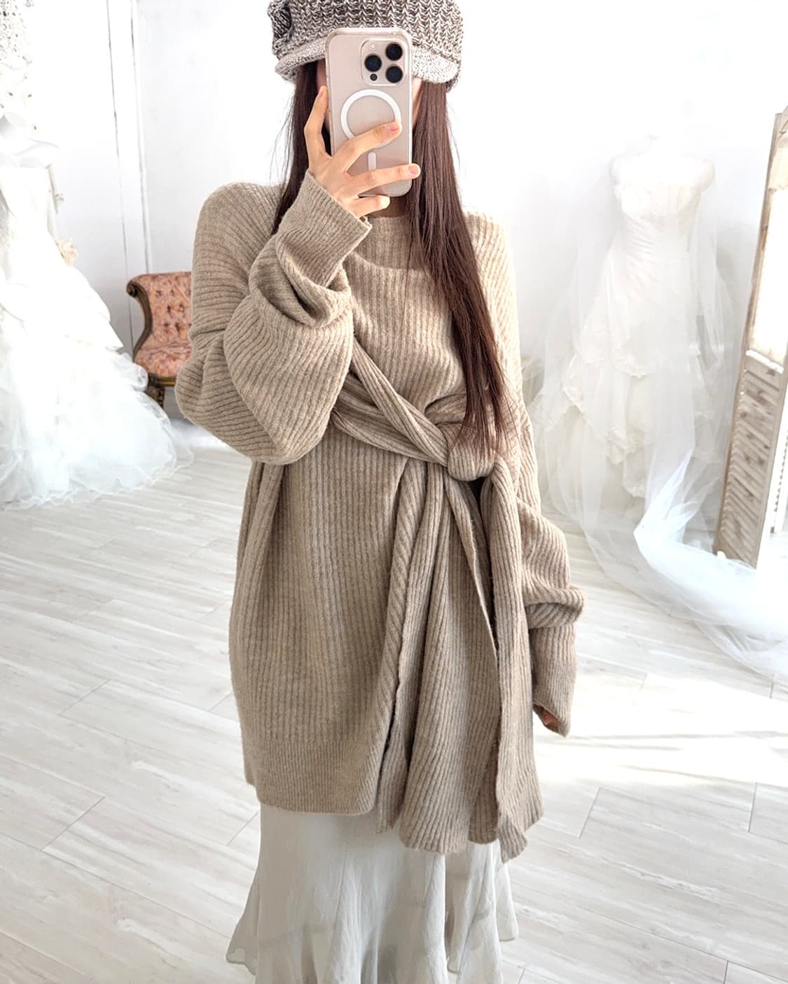 mute beige knit dress 상품이미지1