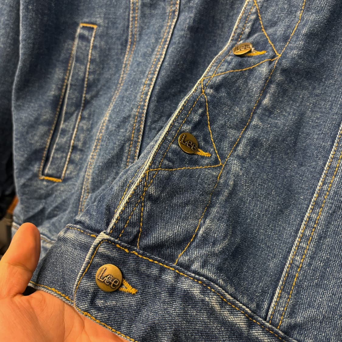 90s 리 쉐르파 보아라이닝 탈부착 크롭 데님 트러커자켓  N287 상품이미지6