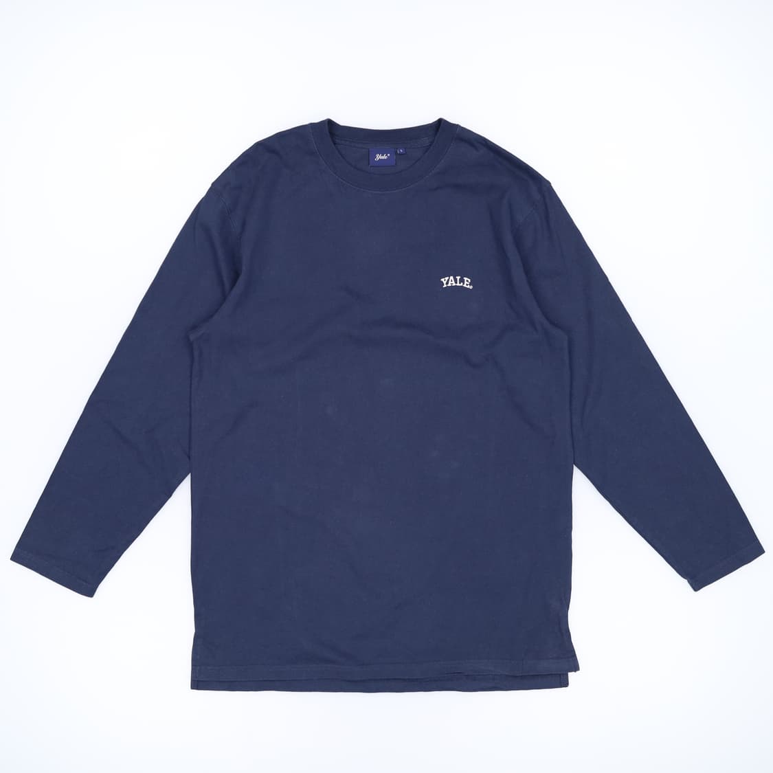 [L] 예일 스몰로고 라운드 롱슬리브 긴팔 티셔츠 네이비 3950 상품이미지1